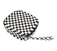 PRETYZOOM Pochette Menstruelle Femme en PU à Carreaux, Zippée, Étanche | Format Compact pour Clés et Pièces, Légère à Transporter, Style Mode, au Quotidien