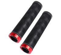 PRETYZOOM Poignées de Guidon de Vélo en Métal et Caoutchouc 2 Pièces Ergonomiques Rouge, Confortables Poignée Antidérapante, pour VTT et Usage Sportif
