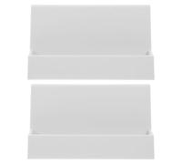 PRETYZOOM Porte-cartes de Visite de Bureau Étagère D'exposition Multifonctionnelle en Ps Blanc 2 Pièces Design Créatif et Facile à Nettoyer pour Organisation de Bureau et Espace de Travail