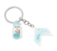 PRETYZOOM Porte-clés Bouteille à Souhaits Phosphorescente Pendentif Queue De Sirène Décoratif Ornement De Clé Flottant