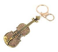PRETYZOOM Porte-clés Créatif en Alliage de Zinc et Cristaux de Violon Doré, Décoration Suspendue Élégante pour Paquet ou Bureau, Accessoire Musical