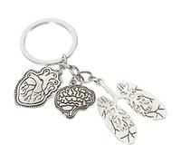 PRETYZOOM Porte-Clés Médecin Cœur Anatomique Et Lobe De Cerveau Pendentif Unique Pour Étudiants Et Professionnels Soins Accessoire Sac Suspendu