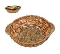 PRETYZOOM porte-pot de bureau range casserole Support pour casserole Couvercle de casserole en osier corbeille petit panier en osier bol tapis de cocotte tissé tapis de pot en pierre Paille