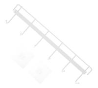 PRETYZOOM Porte-ustensiles Mural Adhésif sans Perçage en Fer avec 6 Crochets Blanc, Support de Rail Cuisine, Gain de Place pour Rangement Mural sans Trace