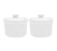 PRETYZOOM Pot À Soupe En CéRamique Avec Couvercle - IdéAl Pour RagoûT Yaourt Pudding 9X9Cm Design ÉLéGant Pour Maison FêTe Restaurant