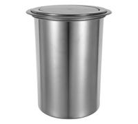 PRETYZOOM Poubelle de Comptoir Compacte en Acier Inoxydable 1 Pièce avec Couvercle à Charnière Intégré, Poubelle Encastrée Cuisine, Restaurant ou Bureau, Vide-Ordures Inox Design