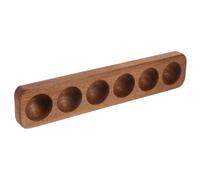 PRETYZOOM Présentoir à Œufs En Bois D'acacia Naturel Compact 6 Compartiments Plateau Résistant à L'usure Pour Réfrigérateur La Cuisine Maison Rangement Organisé