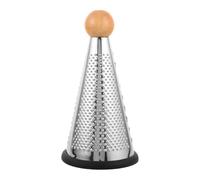 PRETYZOOM Râpe Manuelle Multifonction, Coupe-ail, Cône 3 Faces en Acier Inoxydable et Bois, Poignée Antidérapante, Argenté, pour Gingembre et Pommes de Terre, la Cuisine et Salade