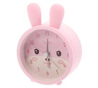 PRETYZOOM réveil Lapin LED LEDs Night Light Chevet de lit Batterie chevets réveil des Filles veilleuse Oreille de Lapin Beau réveil Horloge de Table en métal Un Verre Rose