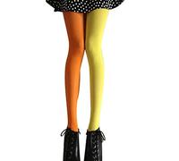 PRETYZOOM Rose Red Saphir Collants pour femme en pleine longueur 2 tons teintés Costume legging Taille libre Deux couleurs - - taille unique