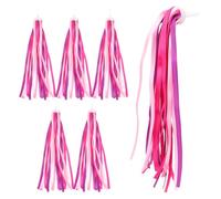PRETYZOOM Rubans à Pompons pour Guidon de Vélo Garçon et Filles 24 Pièces en Polyester Rose Accessoires Décoratifs Légers et Résistants Compatibles Trottinettes et Vélos Fille Kit