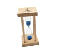 PRETYZOOM Sablier 1 Minute Petite Taille en Bois Carré Sable Bleu Minuterie Précise Décoration Intérieure pour Garçon Et Filles Bureau Salon
