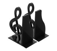 PRETYZOOM Serrage-Livres Note de Musique Noir, Lot de 2 en Plastique | Design Note Musicale, Prêt à L'emploi, Optimise L'espace du Bureau, pour Manuels et Classeurs