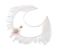 PRETYZOOM Serre-tête Cosplay Halloween Lumière Blanche Diadème Déesse Confortable et Léger pour Fête Déguisement Femme