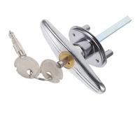 PRETYZOOM Serrure à Poignée T pour Porte de Garage en Métal Argenté Ouverture Manuelle, Compatible pour École et Centre Commercial, 1 Set Inclus