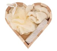 PRETYZOOM Set de Bain Exfoliant Forme de Cœur Brosse pour Peau Morte et Nettoyage Du Dos Accessoires pour Soins à Domicile