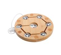 PRETYZOOM Socle Lumineux Rond En Bois Avec 7 Leds Pour Lampe Boule De Cristal Support Usb Éclairage Ajustable Décoration Intérieure Bureau Maison