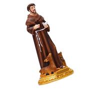 PRETYZOOM Statue Catholique De Saint François en Résine Décor Spirituel, Figurine Décorative pour Bureau Et Salon, Ornement Religieux Stable,