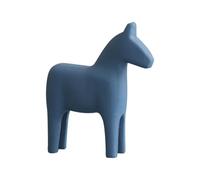 PRETYZOOM Statue de cheval suédois en bois peinte à la main - Modèle animal - Sculpture - Décoration de table pour la maison, le bureau - Bleu