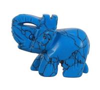 PRETYZOOM Statue D'éléphant en Cristal 3,8 Cm Blue Pine Taillé, Décoration Feng Shui, Objet De Collection pour Bureau Et Maison, Figurine Guérisseuse Naturelle