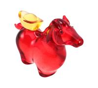 PRETYZOOM Statuette Décoratif en Cristal Rouge Cheval Zodiaque Chinois | Design Élégant et Artistique, Symbole de Prospérité, pour Étagère et Salon, Présent Nouvel An