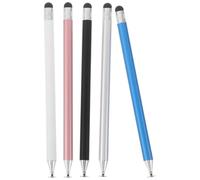PRETYZOOM Stylet Tactile pour Écran Double Tête en Métal 5pcs Haute Précision Confort Ergonomique pour Téléphones Mobiles Tablettes Dessin Voyage