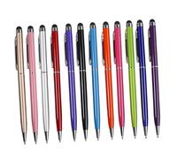 PRETYZOOM Stylo à Bille Stylet pour Tablette et Téléphone Portable, Aluminium Léger et Fin, Lot de 12 Pièces, pour Jeux et Bureau, Couleurs Aléatoires Couleur Aléatoire