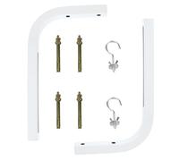 PRETYZOOM Support Mural en Fer de L pour Écran de Projection, Fixation Murale Robuste pour Tableau ou Mur en Brique, Lot de 2 Pièces Blanc