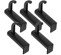 PRETYZOOM Support Mural pour Casque Audio Pc, Lot de 5 Crochets Noirs Multifonctions, Fixation Adhésive pour Écran, Support Bureau Compact pour Écouteurs et Accessoires, Style Aléatoire