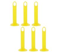 PRETYZOOM Support pour Cônes de Formation de Football, Lot de 6 Pièces en Plastique Jaune avec Poignée Portable, Étagère Stable pour Rangement et Transport, Accessoire