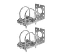 PRETYZOOM Supports D'antenne en Alliage D'aluminium Argenté 2pcs Fixation en Équerre et Trous Multiples pour Montage D'antenne Extérieure Facile et Stable
