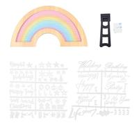 PRETYZOOM Tableau d'Affichage en Feutre Soi-Même Cadre en Bois Lettres en Feutre Arc-en-Ciel Décoration Murale pour Maison Fêtes et Mariages Kit Complet Support Lettres