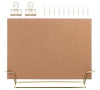 PRETYZOOM Tableau en Liège pour Bureau A4 Doré Support, Panneau D’affichage Photo et Notes, Décoration Bureau Femme, Tableau de Rappels et Mémos Pratique pour Organisation Quotidienne