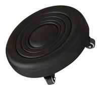 PRETYZOOM Tabouret Roulant Noir roulettes Silencieuses en PU et Acier Inoxydable, Tabouret Bas Mobile pour Salle de Bain et Salon, Design Rotatif Compact