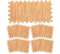 PRETYZOOM Tapis de Sol Emboîtables en Mousse Effet Bois 12 Pièces, Multi-fonctionnel et Décoratif, pour Garçon et Filles et Bébés, Tapis de Jeu Confortable en Écume Khaki
