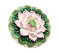 PRETYZOOM Tapis Rond Lotus Vert Clair en Velours Cristal, Style Zen | Motif Fleur Réaliste, Base en Terre de Diatomée, pour Contemplation, Yoga et Assise au Sol
