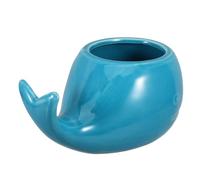 PRETYZOOM Tasse à café en céramique 3D Baleine Tiki Tasse hawaïenne Luau Party Verres à cocktail Animaux exotiques Tasse à vin pour bar cuisine Décoration de vacances Bleu ciel 450 ml