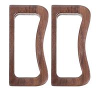 PRETYZOOM Tasse à Thé Séparable avec Verre à Eau Compact et Poignée Latérale en Bois de Noyer, Lot de 2 Poignées Rustiques de Remplacement pour Mug, pour Infusion et Dégustation du Thé