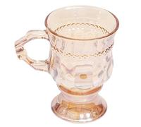PRETYZOOM Tasse en Verre Borosilicate Résistant la Chaleur 350 Ml Ambre Translucide Verre à Eau Vintage pour Maison Bureau Étudiants Usage Quotidien