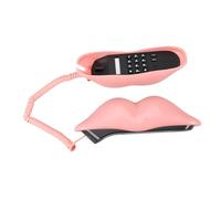 PRETYZOOM téléphone à lèvres rouges décor de téléphone à la maison nouveauté téléphone ornement de téléphone à la maison téléphone filaire créatif téléphone créatif Résine synthétique rose