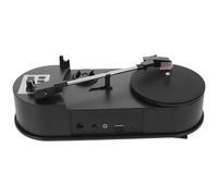 PRETYZOOM Tourne-Disque Vinyle Vintage Noir avec Haut-Parleur Intégré et Conversion USB vers Mp3 pour Décoration Maison et Bureau, Alimentation USB, Matériau Abs