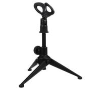 PRETYZOOM Trépied Micro Rotatif Stable Métal Noir Support Pliable et Détachable pour Conférences Podcasts et Présentations Compatible Plupart des Micros