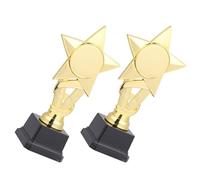 PRETYZOOM Trophées Étoiles en Plastique Doré 2 Pièces Légers et Faciles à Transporter pour Fêtes de Basketball et Célébrations de Victoire Garçon et Filles
