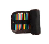 PRETYZOOM Trousse à Crayons Toile à Enrouler Organiseur Multi-Fentes pour Crayons de Couleur Léger et Compact Étui Pratique pour Artistes et Étudiants Noir