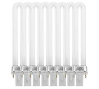 PRETYZOOM Tubes 9W en U pour Lampe Ongles Gel UV LED, Lot de 8, Adaptés pour Manucure à Domicile et Salons, Compatibles Différents Types de Peau