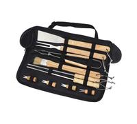 PRETYZOOM Ustensiles Barbecue Portable Camping Spatule Fourchette Pince Couteau Housse de Transport