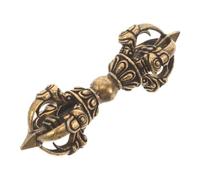 PRETYZOOM Vajra Pendentif Vintage en Laiton à Cinq Branches Socle | Décor Tibétain Ancien, Finition Antique Oxydée, Gravures Nettes, pour Espaces Méditatifs et Salons de Thé
