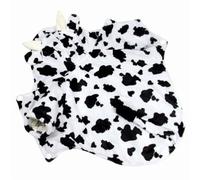 PRETYZOOM Vêtement pour Chien en Peluche Blanc Style Vache, Chaud et Multi-Usage, pour Occasions Spéciales et Séances Photo Votre Animal de Compagnie