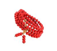 PRETYZOOM Zinnober Rouge Bracelet de Perles Bouddhistes | Style Bouddhisme, Perles Rondes, pour Femmes et Amoureux, Usage Casual ou Officiel