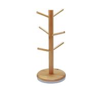 Pretzel Holder Stand, Tree Shaped Bagel Organizer, 6 Arm Wooden Design, Stable Display Base, Parties Serving Rack for Kitchen, Restaurants, Cafes, Wedding, Brunch Decorations Use, 14.17x6.1 inches